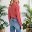  Contrast Stitching Trim Pullover | Free Shipping