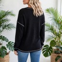  Contrast Stitching Trim Pullover | Free Shipping