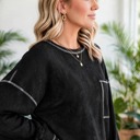  Contrast Stitching Trim Pullover | Free Shipping