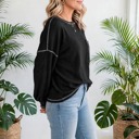  Contrast Stitching Trim Pullover | Free Shipping