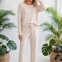  Textured Long Sleeve Tops and Pants Lounge Set | S-2XL