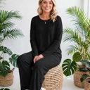  Textured Long Sleeve Tops and Pants Lounge Set | S-2XL