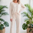  Textured Long Sleeve Tops and Pants Lounge Set | S-2XL