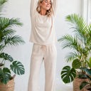  Textured Long Sleeve Tops and Pants Lounge Set | S-2XL