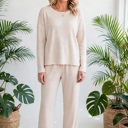  Textured Long Sleeve Tops and Pants Lounge Set | S-2XL
