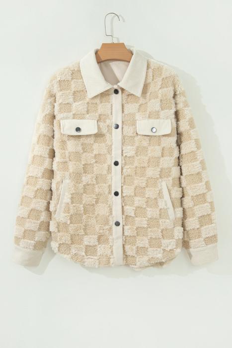 Cozy Checkered Corduroy Shacket | S-XL