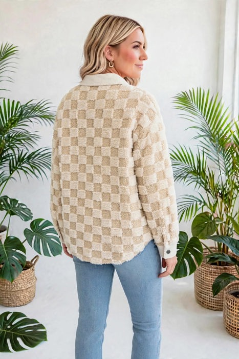 Cozy Checkered Corduroy Shacket | S-XL