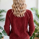  Textured Round Neck Long Sleeve Top | Free Shipping