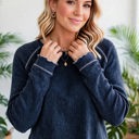  Textured Round Neck Long Sleeve Top | Free Shipping
