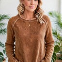  Textured Round Neck Long Sleeve Top | Free Shipping
