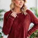  Textured Round Neck Long Sleeve Top | Free Shipping