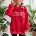  Polka Pop Letter Contrast Trim Sweatshirt | S-XL