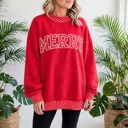  Polka Pop Letter Contrast Trim Sweatshirt | S-XL