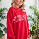  Polka Pop Letter Contrast Trim Sweatshirt | S-XL