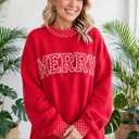  Polka Pop Letter Contrast Trim Sweatshirt | S-XL