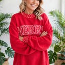  Polka Pop Letter Contrast Trim Sweatshirt | S-XL