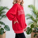  Polka Pop Letter Contrast Trim Sweatshirt | S-XL