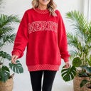  Polka Pop Letter Contrast Trim Sweatshirt | S-XL