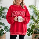  Polka Pop Letter Contrast Trim Sweatshirt | S-XL