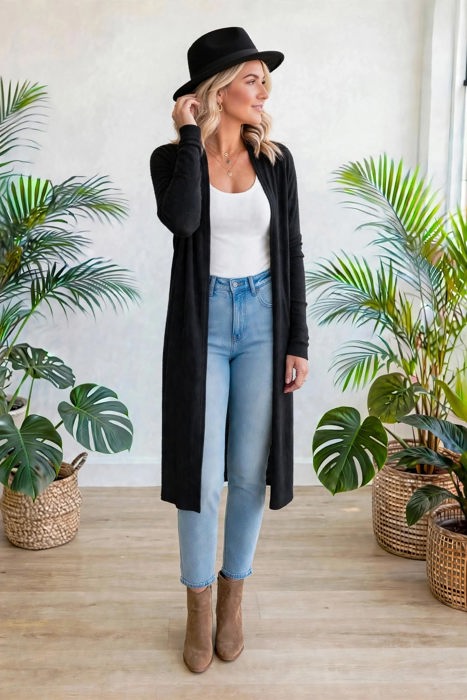 Essential Tunic Layer Long Cardigan | S-XL