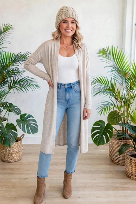 Essential Tunic Layer Long Cardigan | S-XL