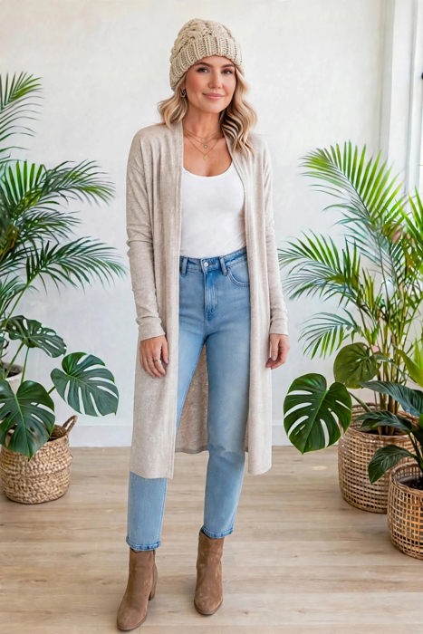 Essential Tunic Layer Long Cardigan | S-XL