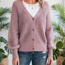  Celeste Texture Knit Button V Neck Cardigan | S-XL