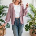  Celeste Texture Knit Button V Neck Cardigan | S-XL
