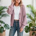  Celeste Texture Knit Button V Neck Cardigan | S-XL