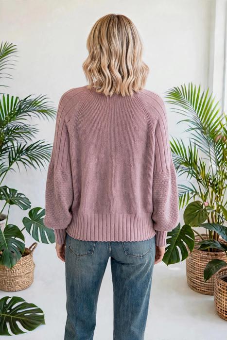 Celeste Texture Knit Button V Neck Cardigan | S-XL