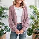  Celeste Texture Knit Button V Neck Cardigan | S-XL