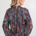  Vibrant Floral Tie V-Neck Blouse | Free Shipping