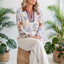  Floral Colorblock V-Neck Blouse | S-XL