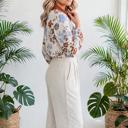 Floral Colorblock V-Neck Blouse | S-XL