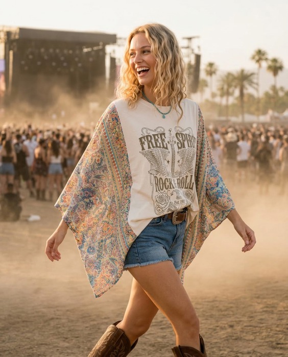 The  Boho Poncho Tee | S-L