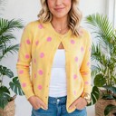  Cozy Dots Front Button Cardigan | S-XL
