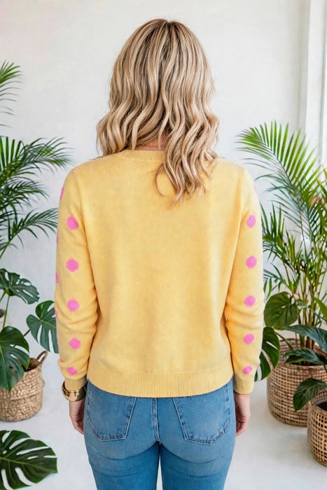 Cozy Dots Front Button Cardigan | S-XL