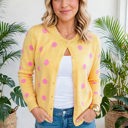  Cozy Dots Front Button Cardigan | S-XL