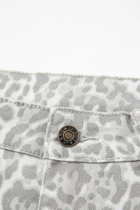 High Waisted Leopard Wide Leg Jeans