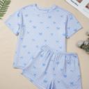  Heart Bow Print Loose Short Set | S-XL