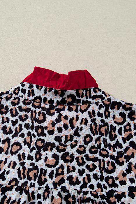 Leopard Luxe Ruffle Blouse | S-XL
