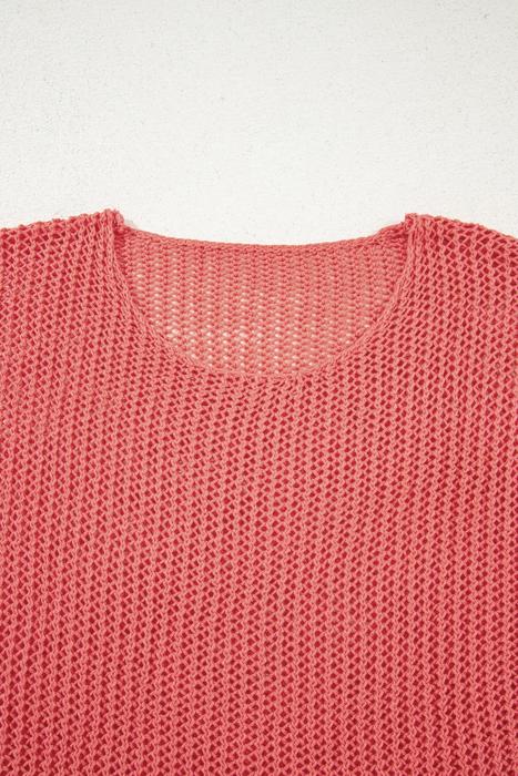Crochet Open-Knit Sweater Top | S-XL