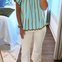  Double Ruffled Sleeve Striped Blouse | S-XL