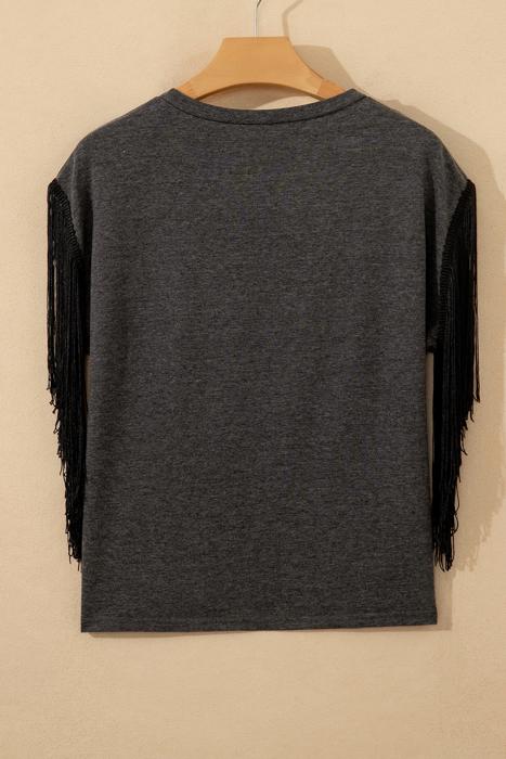 YEE HAW Boots Graphic Fringed Sleeve Tee | S-XL