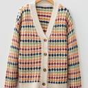 Dot Pattern Knit Button Front V Neck Cardigan | S-XL