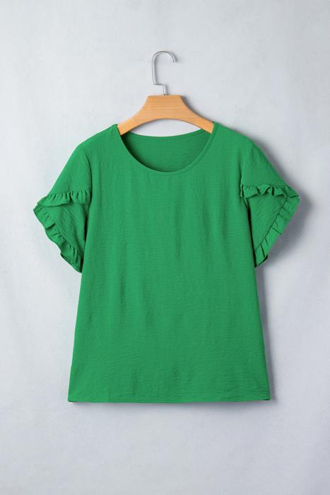 Ruffle Charm Short Sleeve Blouse | S-XL