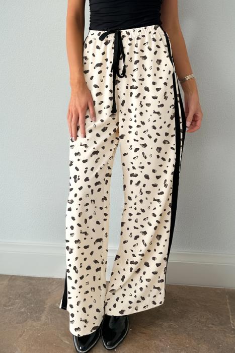 Leopard Side Stripe Drawstring Pants | S-XL