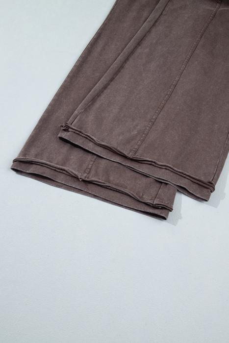 Washed Seam Drawstring Leg Flare Pants | S-XL