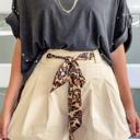  Chic Leopard Contrast Belted Shorts | S-XL