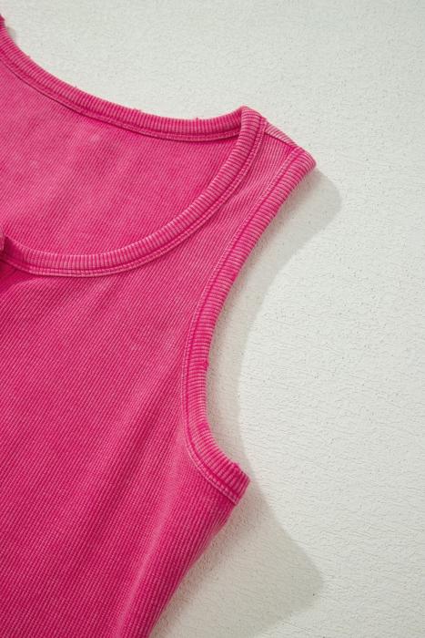 Mineral Wash Rib Knit Tank Top | S-XL